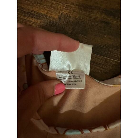 Ruffle Girl Girls Peach Easter Bunny Boutique Dress XL - Picture 5 of 6